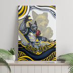 Personalized Melbourne Storm Canvas Wall Art Aboriginal Dot Art - Dreamtime Rugby Mascot