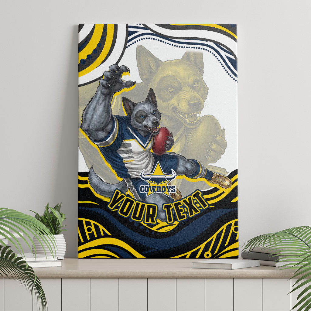 Personalized Melbourne Storm Canvas Wall Art Aboriginal Dot Art - Dreamtime Rugby Mascot