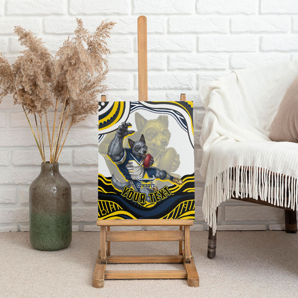 Personalized Melbourne Storm Canvas Wall Art Aboriginal Dot Art - Dreamtime Rugby Mascot
