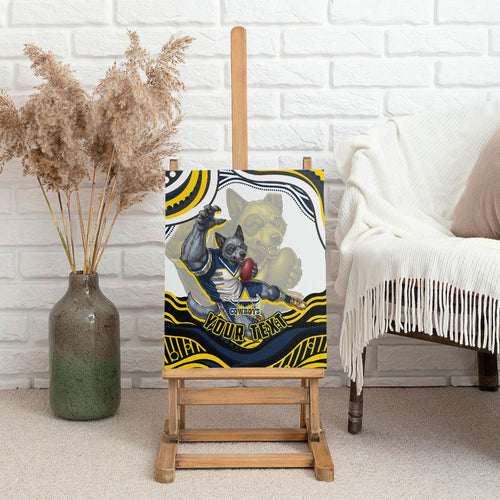 Personalized Melbourne Storm Canvas Wall Art Aboriginal Dot Art - Dreamtime Rugby Mascot