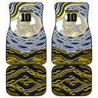 Personalized Melbourne Storm Car Mats Aboriginal Dot Art - Dreamtime Rugby Mascot