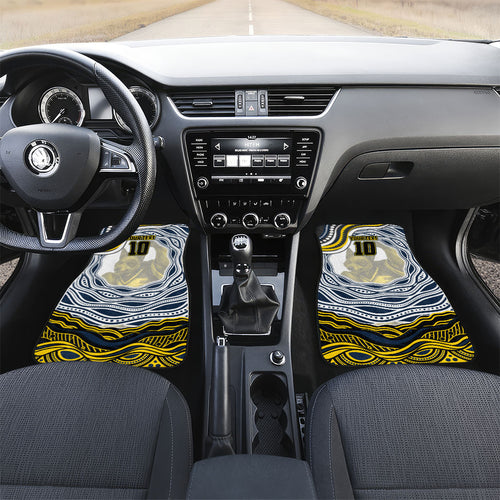 Personalized Melbourne Storm Car Mats Aboriginal Dot Art - Dreamtime Rugby Mascot