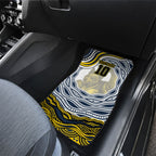 Personalized Melbourne Storm Car Mats Aboriginal Dot Art - Dreamtime Rugby Mascot