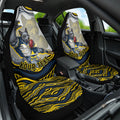 Personalized Melbourne Storm Car Seat Cover Aboriginal Dot Art - Dreamtime Rugby Mascot