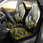 Personalized Melbourne Storm Car Seat Cover Aboriginal Dot Art - Dreamtime Rugby Mascot