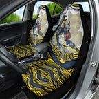 Personalized Melbourne Storm Car Seat Cover Aboriginal Dot Art - Dreamtime Rugby Mascot