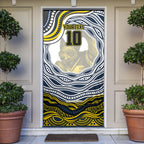 Personalized Melbourne Storm Door Cover Aboriginal Dot Art - Dreamtime Rugby Mascot