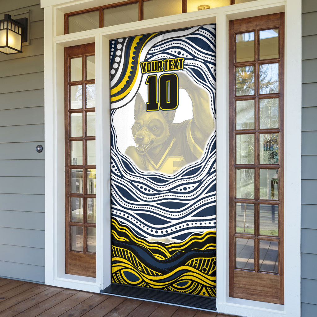 Personalized Melbourne Storm Door Cover Aboriginal Dot Art - Dreamtime Rugby Mascot