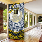 Personalized Melbourne Storm Door Cover Aboriginal Dot Art - Dreamtime Rugby Mascot