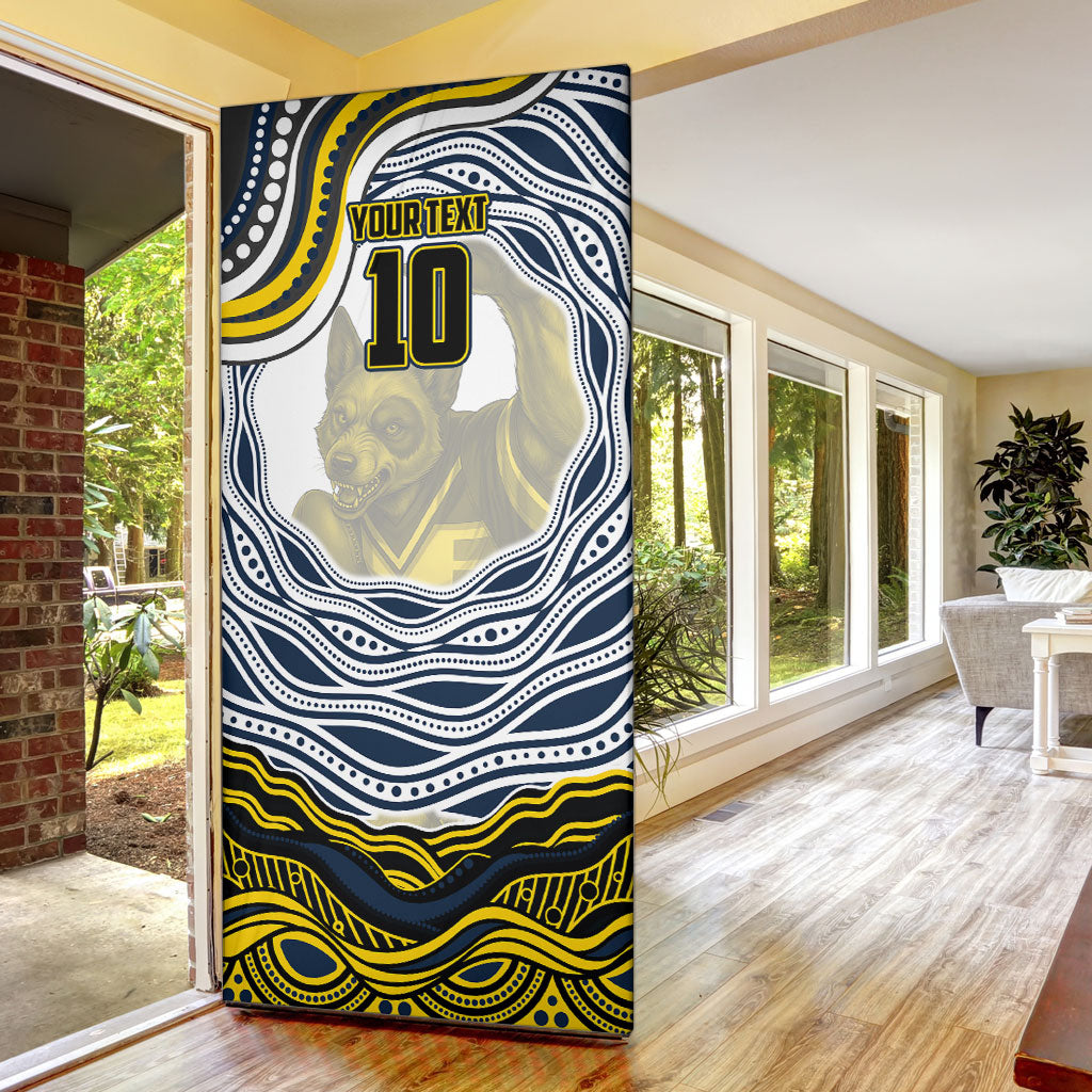 Personalized Melbourne Storm Door Cover Aboriginal Dot Art - Dreamtime Rugby Mascot
