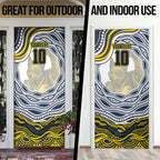 Personalized Melbourne Storm Door Cover Aboriginal Dot Art - Dreamtime Rugby Mascot