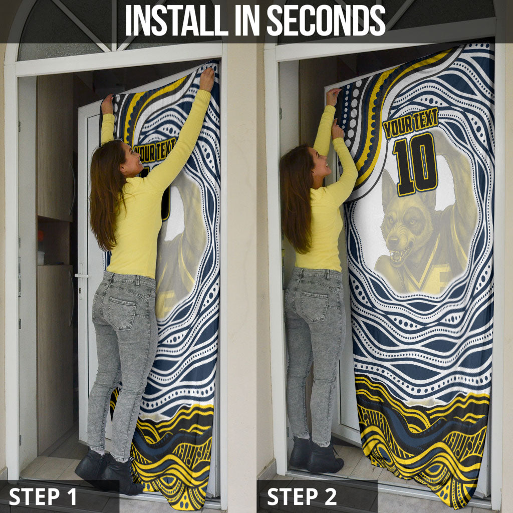 Personalized Melbourne Storm Door Cover Aboriginal Dot Art - Dreamtime Rugby Mascot