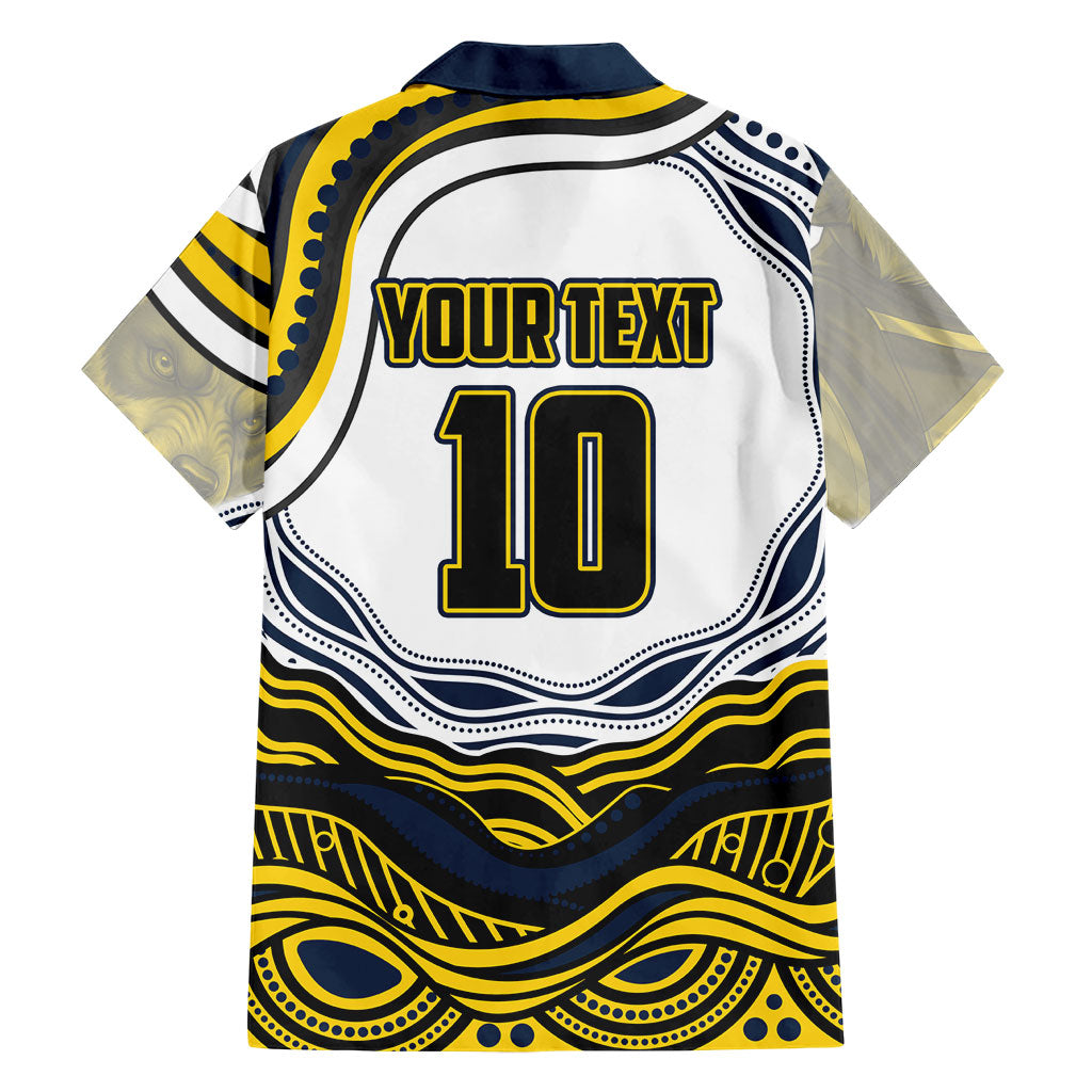 Personalized Melbourne Storm Family Matching Short Sleeve Bodycon Dress and Hawaiian Shirt Aboriginal Dot Art - Dreamtime Rugby Mascot