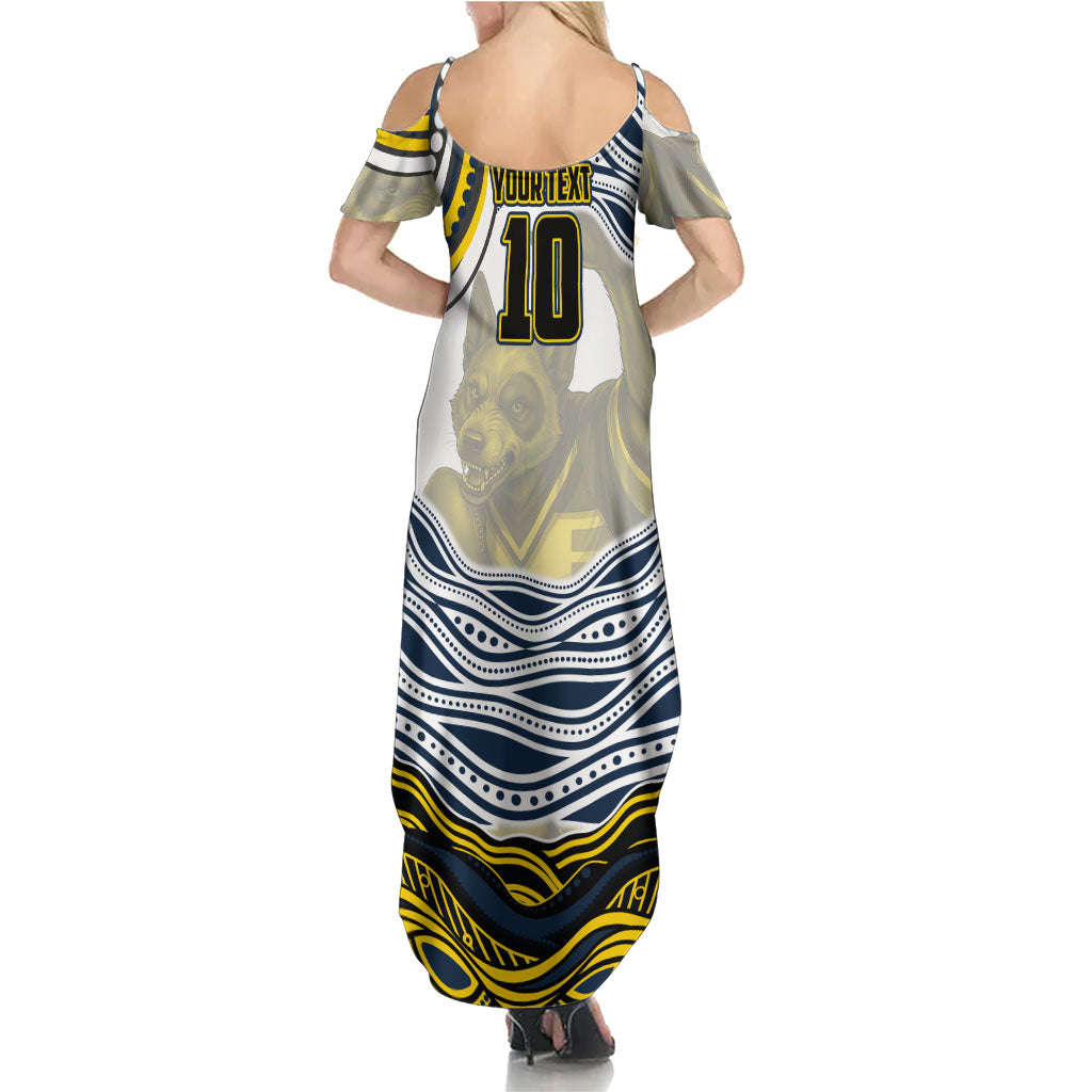 Personalized Melbourne Storm Family Matching Summer Maxi Dress and Hawaiian Shirt Aboriginal Dot Art - Dreamtime Rugby Mascot