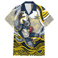 Personalized Melbourne Storm Family Matching Tank Maxi Dress and Hawaiian Shirt Aboriginal Dot Art - Dreamtime Rugby Mascot