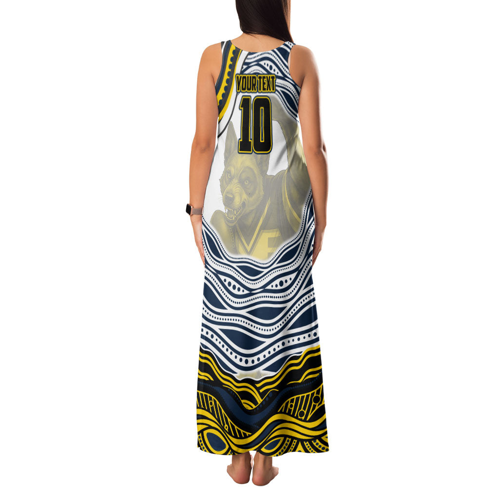 Personalized Melbourne Storm Family Matching Tank Maxi Dress and Hawaiian Shirt Aboriginal Dot Art - Dreamtime Rugby Mascot