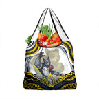 Personalized Melbourne Storm Grocery Bag Aboriginal Dot Art - Dreamtime Rugby Mascot