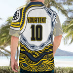 Personalized Melbourne Storm Hawaiian Shirt Aboriginal Dot Art - Dreamtime Rugby Mascot