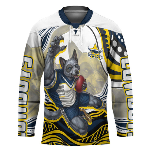 Personalized Melbourne Storm Hockey Jersey Aboriginal Dot Art - Dreamtime Rugby Mascot