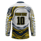 Personalized Melbourne Storm Hockey Jersey Aboriginal Dot Art - Dreamtime Rugby Mascot