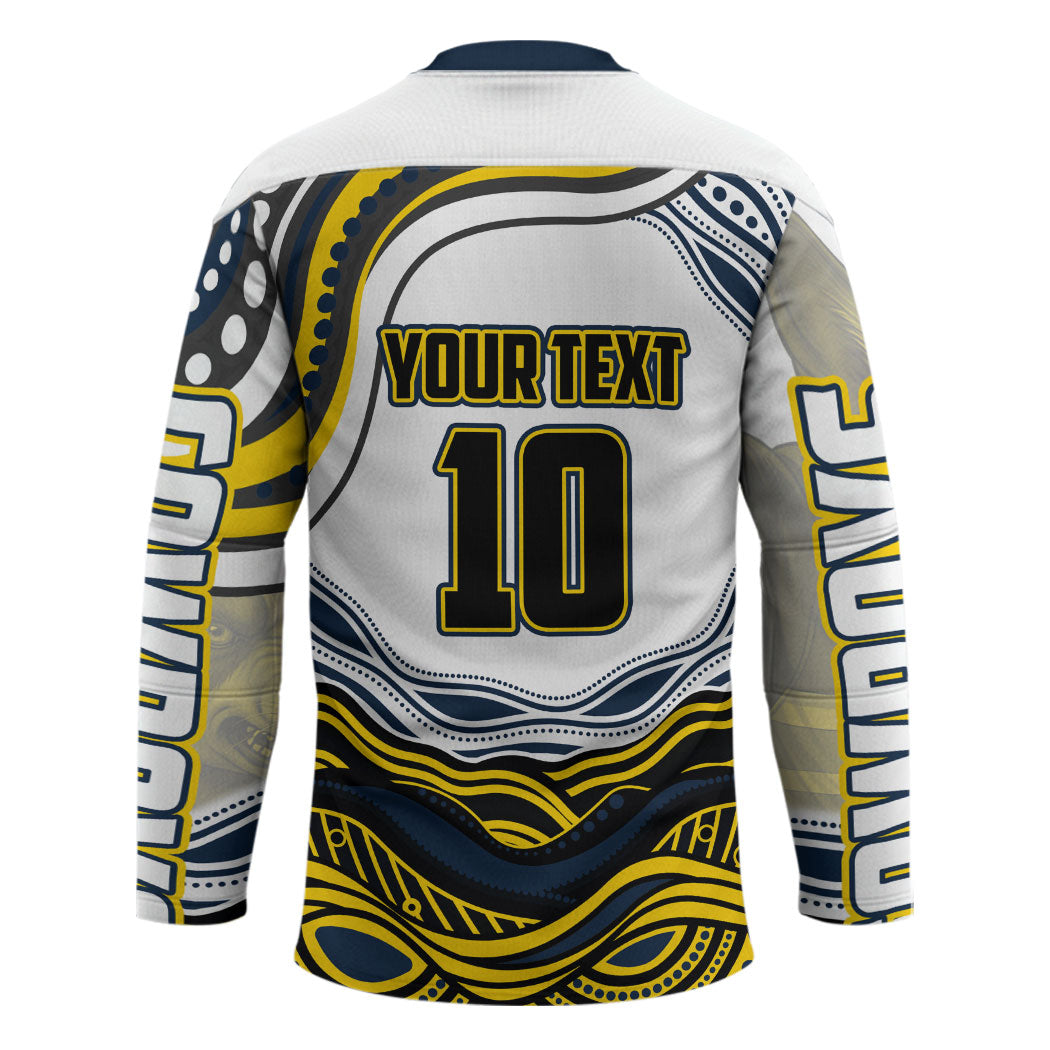 Personalized Melbourne Storm Hockey Jersey Aboriginal Dot Art - Dreamtime Rugby Mascot