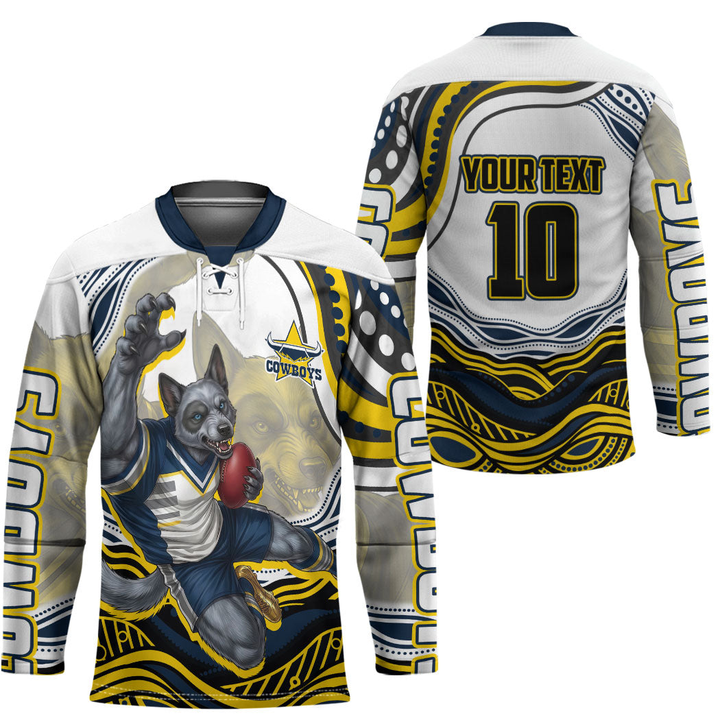 Personalized Melbourne Storm Hockey Jersey Aboriginal Dot Art - Dreamtime Rugby Mascot