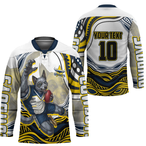 Personalized Melbourne Storm Hockey Jersey Aboriginal Dot Art - Dreamtime Rugby Mascot
