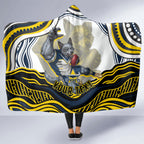 Personalized Melbourne Storm Hooded Blanket Aboriginal Dot Art - Dreamtime Rugby Mascot