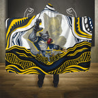 Personalized Melbourne Storm Hooded Blanket Aboriginal Dot Art - Dreamtime Rugby Mascot