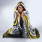 Personalized Melbourne Storm Hooded Blanket Aboriginal Dot Art - Dreamtime Rugby Mascot