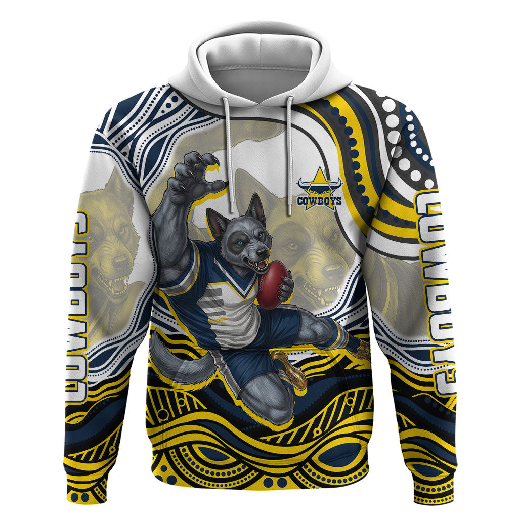 Personalized Melbourne Storm Hoodie Aboriginal Dot Art - Dreamtime Rugby Mascot