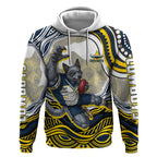 Personalized Melbourne Storm Hoodie Aboriginal Dot Art - Dreamtime Rugby Mascot