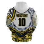 Personalized Melbourne Storm Hoodie Aboriginal Dot Art - Dreamtime Rugby Mascot