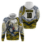 Personalized Melbourne Storm Hoodie Aboriginal Dot Art - Dreamtime Rugby Mascot