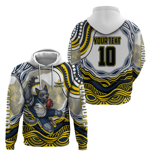 Personalized Melbourne Storm Hoodie Aboriginal Dot Art - Dreamtime Rugby Mascot