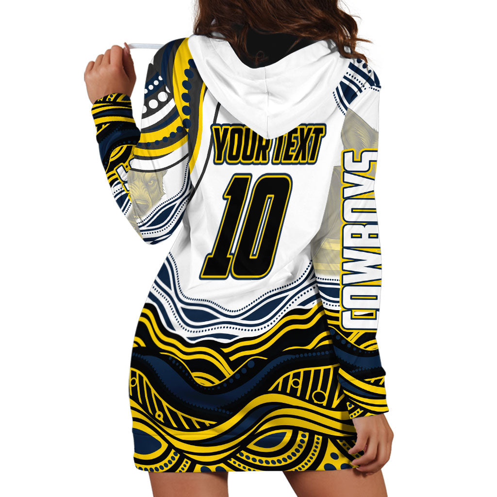 Personalized Melbourne Storm Hoodie Dress Aboriginal Dot Art - Dreamtime Rugby Mascot