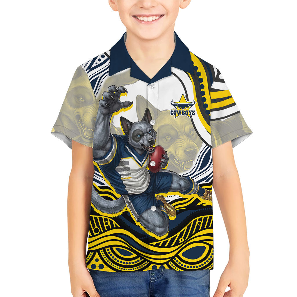 Personalized Melbourne Storm Kid Hawaiian Shirt Aboriginal Dot Art - Dreamtime Rugby Mascot