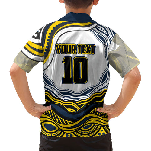 Personalized Melbourne Storm Kid Hawaiian Shirt Aboriginal Dot Art - Dreamtime Rugby Mascot