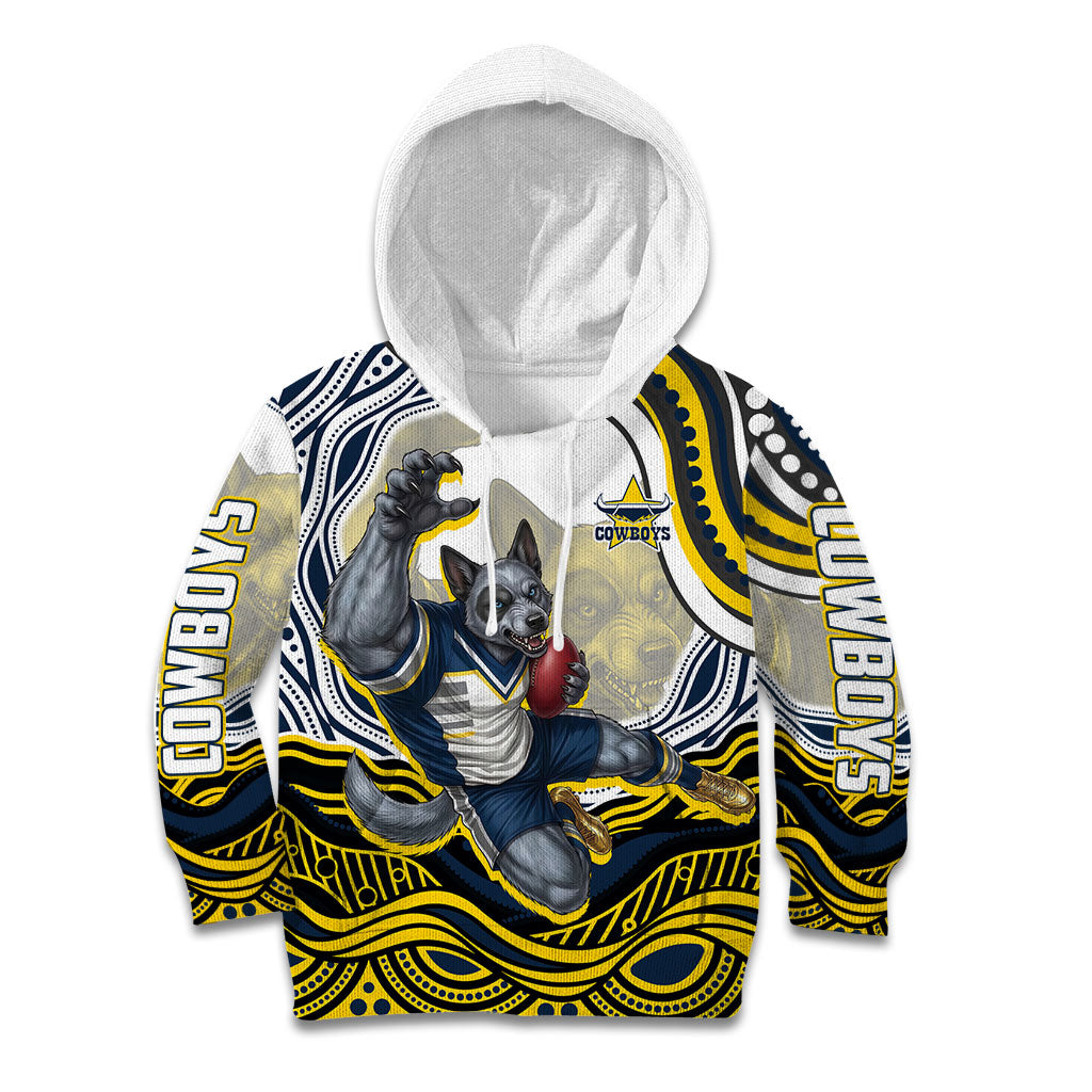 Personalized Melbourne Storm Kid Hoodie Aboriginal Dot Art - Dreamtime Rugby Mascot