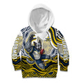 Personalized Melbourne Storm Kid Hoodie Aboriginal Dot Art - Dreamtime Rugby Mascot