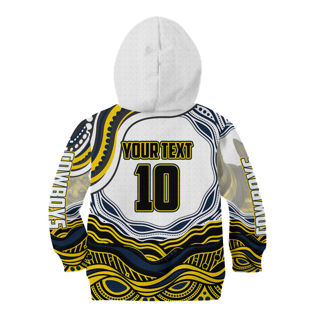 Personalized Melbourne Storm Kid Hoodie Aboriginal Dot Art - Dreamtime Rugby Mascot