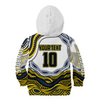 Personalized Melbourne Storm Kid Hoodie Aboriginal Dot Art - Dreamtime Rugby Mascot