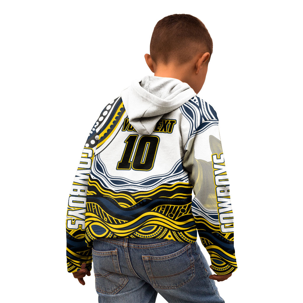 Personalized Melbourne Storm Kid Hoodie Aboriginal Dot Art - Dreamtime Rugby Mascot