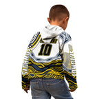 Personalized Melbourne Storm Kid Hoodie Aboriginal Dot Art - Dreamtime Rugby Mascot
