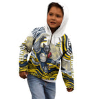 Personalized Melbourne Storm Kid Hoodie Aboriginal Dot Art - Dreamtime Rugby Mascot