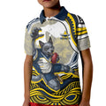 Personalized Melbourne Storm Kid Polo Shirt Aboriginal Dot Art - Dreamtime Rugby Mascot