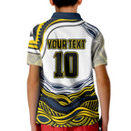 Personalized Melbourne Storm Kid Polo Shirt Aboriginal Dot Art - Dreamtime Rugby Mascot