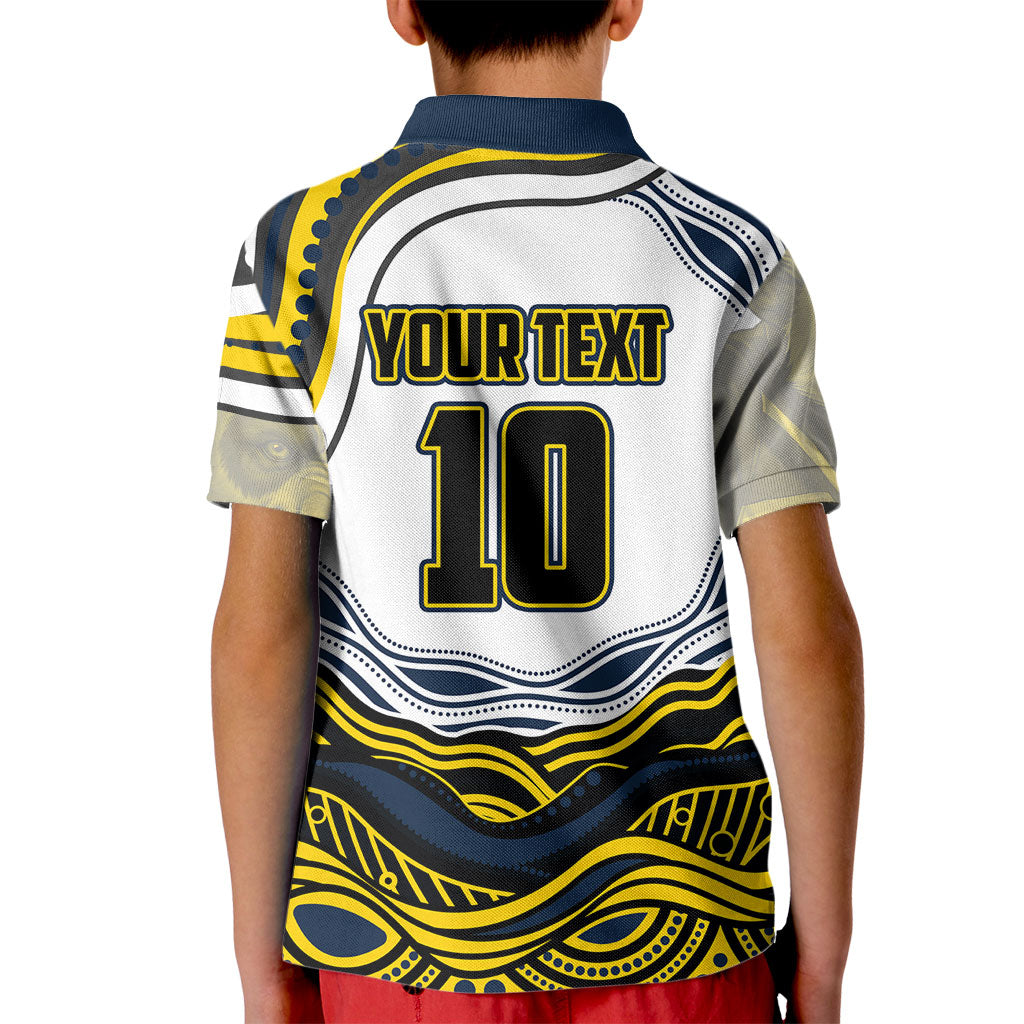 Personalized Melbourne Storm Kid Polo Shirt Aboriginal Dot Art - Dreamtime Rugby Mascot