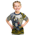 Personalized Melbourne Storm Kid T Shirt Aboriginal Dot Art - Dreamtime Rugby Mascot