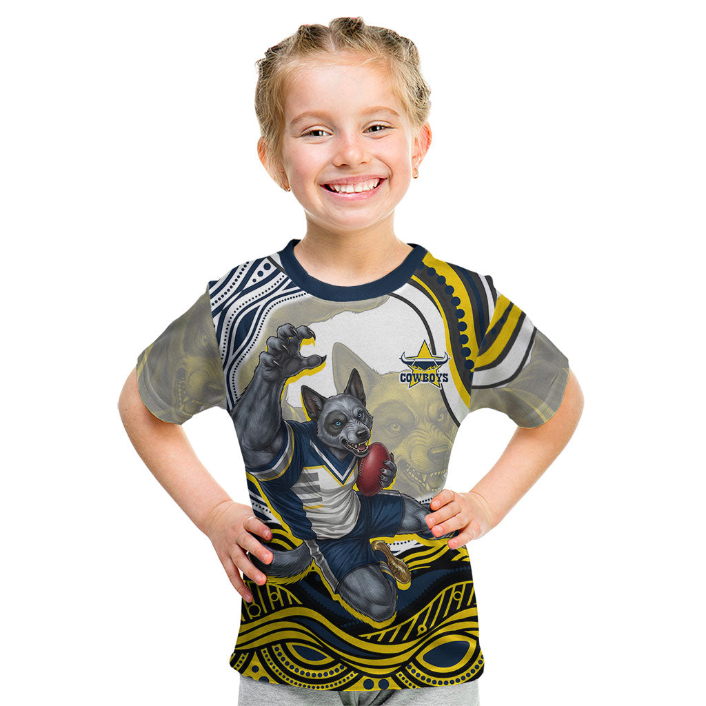 Personalized Melbourne Storm Kid T Shirt Aboriginal Dot Art - Dreamtime Rugby Mascot